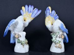 Paar Kakadus, Nymphenburg/ pair of cockatoos