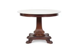 Y A LOUIS PHILIPPE ROSEWOOD AND MARBLE TOPPED GUERIDON, CIRCA 1840