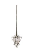 AN EDWARDIAN PENDANT CEILING LANTERN, EARLY 20TH CENTURY
