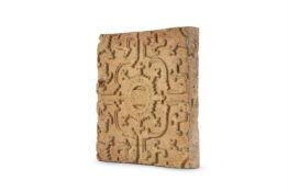 A LARGE EARTHENWARE FLOOR TILE, PROBABLY QIN DYNASTY
