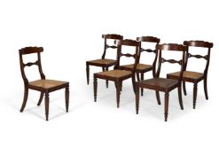 A SET OF SIX WILLIAM IV SIMULATED ROSEWOOD DINING CHIARS