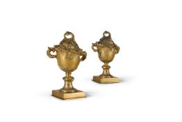 A PAIR OF ORMOLU URNS AND COVERS IN ROCOCO STYLE