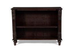 AN ANGLO-INDIAN HARDWOOD OPEN BOOKCASE, CIRCA 1860