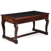 A FRENCH MAHOGANY AND BRASS MOUNTED BUREAU PLAT OR WRITING TABLE, 19TH CENTURY