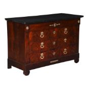AN EMPIRE MAHOGANY AND MARBLE TOP COMMODE, IN THE MANNER OF BERNARD MOLITOR