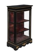A FRENCH EBONISED AND ORMOLU MOUNTED DISPLAY CABINET, SECOND HALF 19TH CENTURY