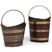 A MAHOGANY AND BRASS BOUND OYSTER BUCKET, 19TH CENTURY