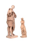 A TERRACOTTA FIGURE OF DIANA OF GABII, 20TH CENTURY, AND A TERRACOTTA FIGURE OF THE VENUS DE MILO