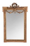 A LOUIS XVI STYLE CARVED GILTWOOD MIRROR, 19TH CENTURY