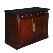 AN EMPIRE MAHOGANY AND GILT METAL MOUNTED SIDE CABINET, FRENCH, EARLY 19TH CENTURY