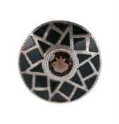 SCOTTISH INTEREST: A VICTORIAN BLOODSTONE AND CAIRNGORM CIRCULAR BROOCH