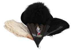 Y PHILIP TREACY A BLACK SNAKESKIN AND SHEEPSKIN HAT
