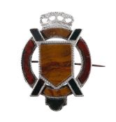 SCOTTISH INTEREST: A HARDSTONE BROOCH