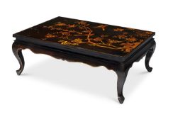 A BLACK AND GILT-JAPANNED LOW TABLE, 20TH CENTURY