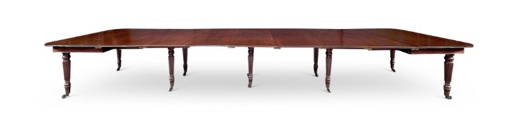 A GEORGE IV MAHOGANY EXTENDING DINING-TABLE, CIRCA 1830