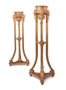 A PAIR OF GEORGE III STYLE GILTWOOD TORCHERES, 20TH CENTURY