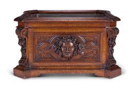 THE ADLINGTON HALL OAK WINE-COOLERA VICTORIAN OAK RECTANGULAR WINE-COOLER, MID-19TH CENTURY
