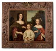 ANGLO-DUTCH SCHOOL (CIRCA 1645), GROUP PORTRAIT OF LADY BODVILE WITH HER TWO DAUGHTERS