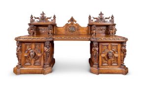 THE ADLINGTON HALL OAK SIDEBOARD, A VICTORIAN OAK 'JACOBEAN' SIDEBOARD, CIRCA 1860