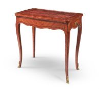 Y A LOUIS XV TULIPWOOD, KINGWOOD AND LEATHER-INSET TABLE A ECRIRE