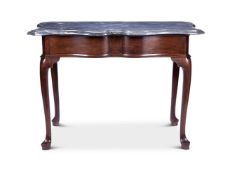 A GEORGE II MAHOGANY SERPENTINE SIDE TABLE, MID-18TH CENTURY