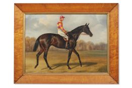 ALFRED WHEELER (BRITISH 1851 - 1932), PORTRAIT OF THE RACEHORSE 'LADAS' WITH JOCKEY UP