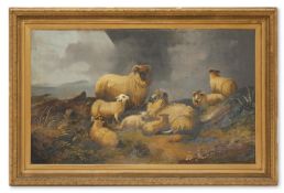 ATTRIBUTED TO CHARLES JONES (BRITISH 1836-1892), SHEEP IN A LANDSCAPE