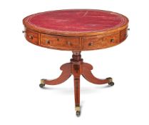A REGENCY MAHOGANY DRUM TABLE, EARLY 19TH CENTURY AND LATER