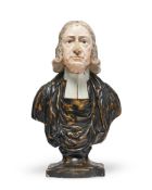AN ENOCH WOOD STAFFORDSHIRE PEARLWARE BUST OF JOHN WESLEY