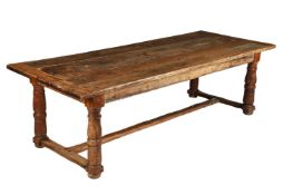 A BEECH AND OAK FARMHOUSE OR REFECTORY TABLE, INCORPORATING 18TH AND 19TH CENTURY AND LATER ELEMENTS