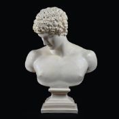A PAINTED PLASTER BUST OF ANTINOUS, 20TH CENTURY