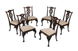 A SET OF SIX GEORGE II MAHOGANY DINING CHAIRS, CIRCA 1750