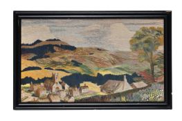 AN EMBROIDERED LANDSCAPE VIEW (19TH CENTURY)