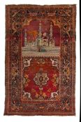 A TABRIZ PICTORIAL PRAYER RUG