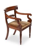 A REGENCY MAHOGANY ARMCHAIR, ATTRIBUTED TO GILLOWS, CIRCA 1820