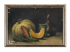 FRENCH SCHOOL (19TH CENTURY), STILL LIFE OF A PUMPKIN AND BRANDY