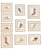 λ FIONA SAUNDERS (BRITISH B. 1965)STUDIES OF EXOTIC SHOES