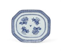 A CHINESE BLUE AND WHITE SERVING DISH, QIANLONG