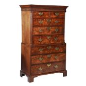 A GEORGE III MAHOGANY CHEST ON CHEST, CIRCA 1780