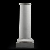 A PAIR OF STONE COMPOSITION FLUTED PEDESTALS, 20TH CENTURY