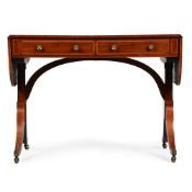Y A REGENCY ROSEWOOD AND SATINWOOD COSSBANDED SOFA TABLE, CIRCA 1820