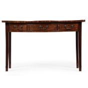 Y A GEORGE III MAHOGANY AND ROSEWOOD CROSSBANDED SERPENTINE SERVING TABLE, CIRCA 1790