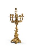 AN ORMOLU SIX-LIGHT CENTERPIECE CANDELABRUM IN ROCOCO STYLE, 1860-80