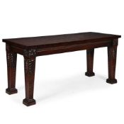 A MAHOGANY RECTANGULAR CENTRE TABLE IN GEORGE II STYLE, LATE 19TH OR EARLY 20TH CENTURY