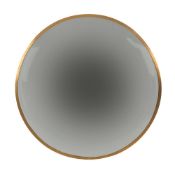 A BRASS FRAMED CIRCULAR CONVEX MIRROR