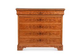 A BIRDSEYE MAPLE AND MARQUETRY COMMODE, FRENCH, SECOND HALF 19TH CENTURY