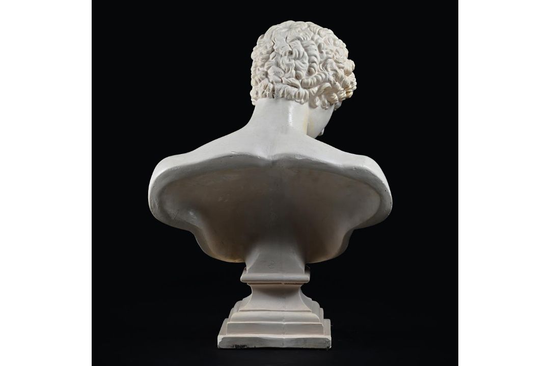 A PAINTED PLASTER BUST OF ANTINOUS, 20TH CENTURY - Image 4 of 4