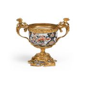 A JAPANESE IMARI PORCELAIN GILT-METAL MOUNTED BOWL, THE PORCELAIN CIRCA 1700