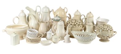 A MISCELLANEOUS SELECTION OF MOSTLY ENGLISH CREAMWARE, VARIOUS DATES LATE 18TH CENTURY