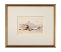 THOMAS MILES RICHARDSON (BRITISH 1813-1890), FISHERFOLK ON A QUAYSIDE IN THE HIGHLANDS